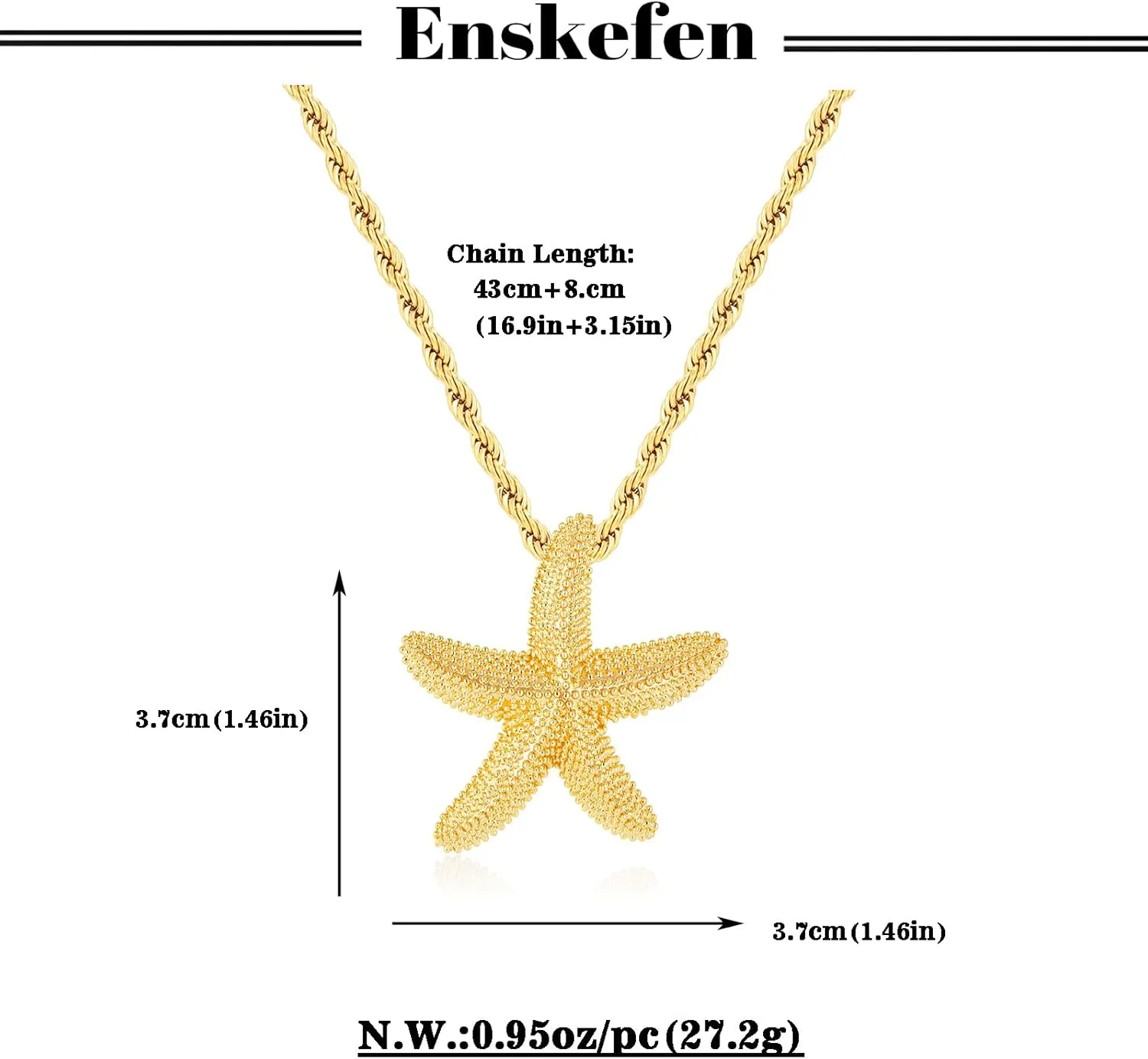 Starfish Necklace Shell Pendant Necklaces for Women Boho Beach Gold Chain Charm Necklace Trendy Summer Ocean Jewelry