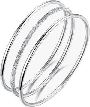 Sterling Silver Bangle Bracelets for Women,Fashion Jewelry Simple Adjustable 925 Silver Cuff Bangles for Women Mom Wife Valentine Mothers Day Gift