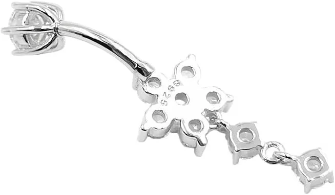 Sterling Silver Belly Button Rings, Real 925 Sterling Silver, 14G Sterling Silver Navel Rings, High Polished Smooth Surface, Resists Allergy, 925 Silver Belly Piercing
