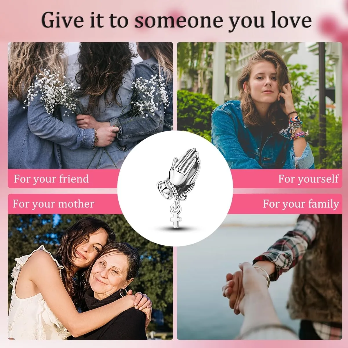 Sterling Silver Charms for Charm Bracelet for Women 5A Cubic Zirconia Dangle Pendant Bracelet Bead Gift for Her