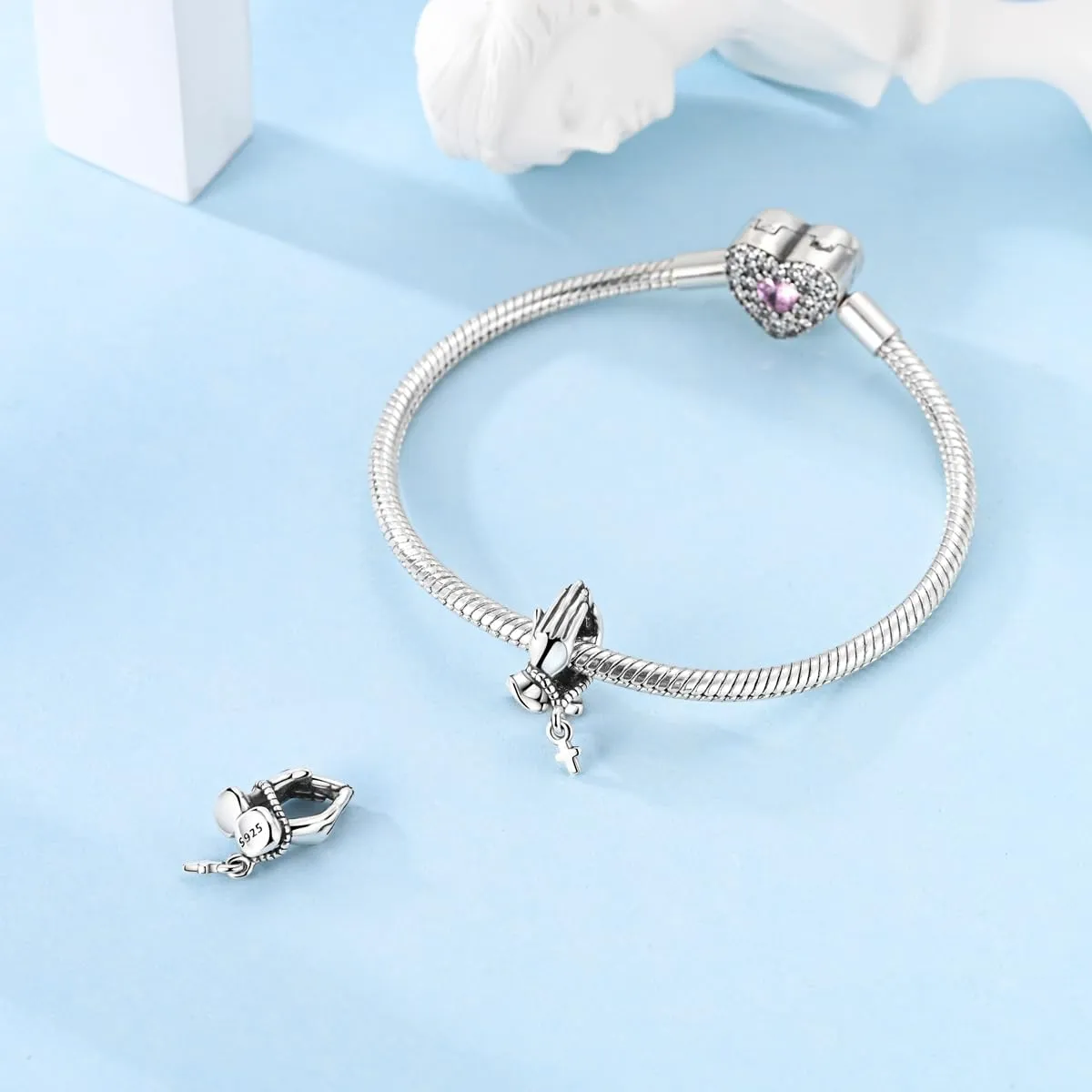 Sterling Silver Charms for Charm Bracelet for Women 5A Cubic Zirconia Dangle Pendant Bracelet Bead Gift for Her