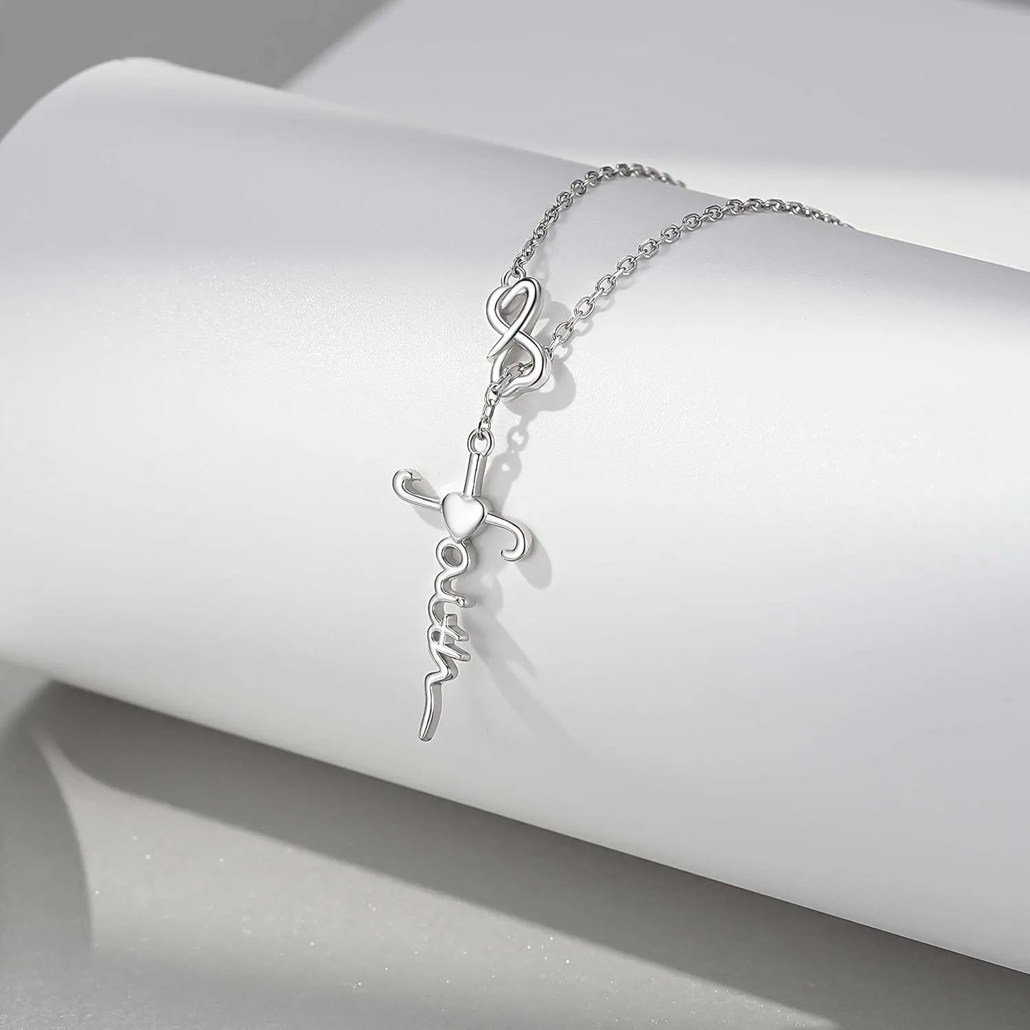 Sterling Silver Lariat Necklace for Mom and Daughter: Meaningful Mother Daughter Necklaces for Women  Mothers Day Birthday Christmas Jewelry Gift for Women
