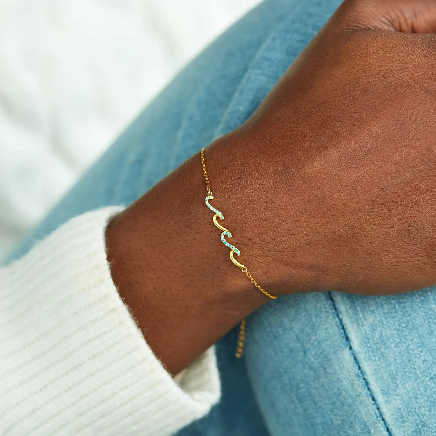 STORYJEWELLERY Friend Gifts, Wave Bracelets for BFF, Friend Birthday Gifts for Women, Friendship Bracelets, BFF Gift for Female Friends, Bestie Jewelry