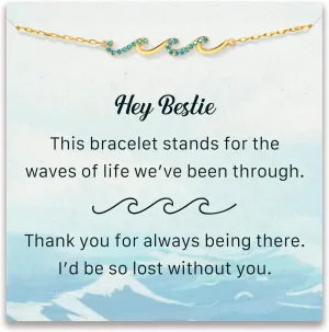 STORYJEWELLERY Friend Gifts, Wave Bracelets for BFF, Friend Birthday Gifts for Women, Friendship Bracelets, BFF Gift for Female Friends, Bestie Jewelry