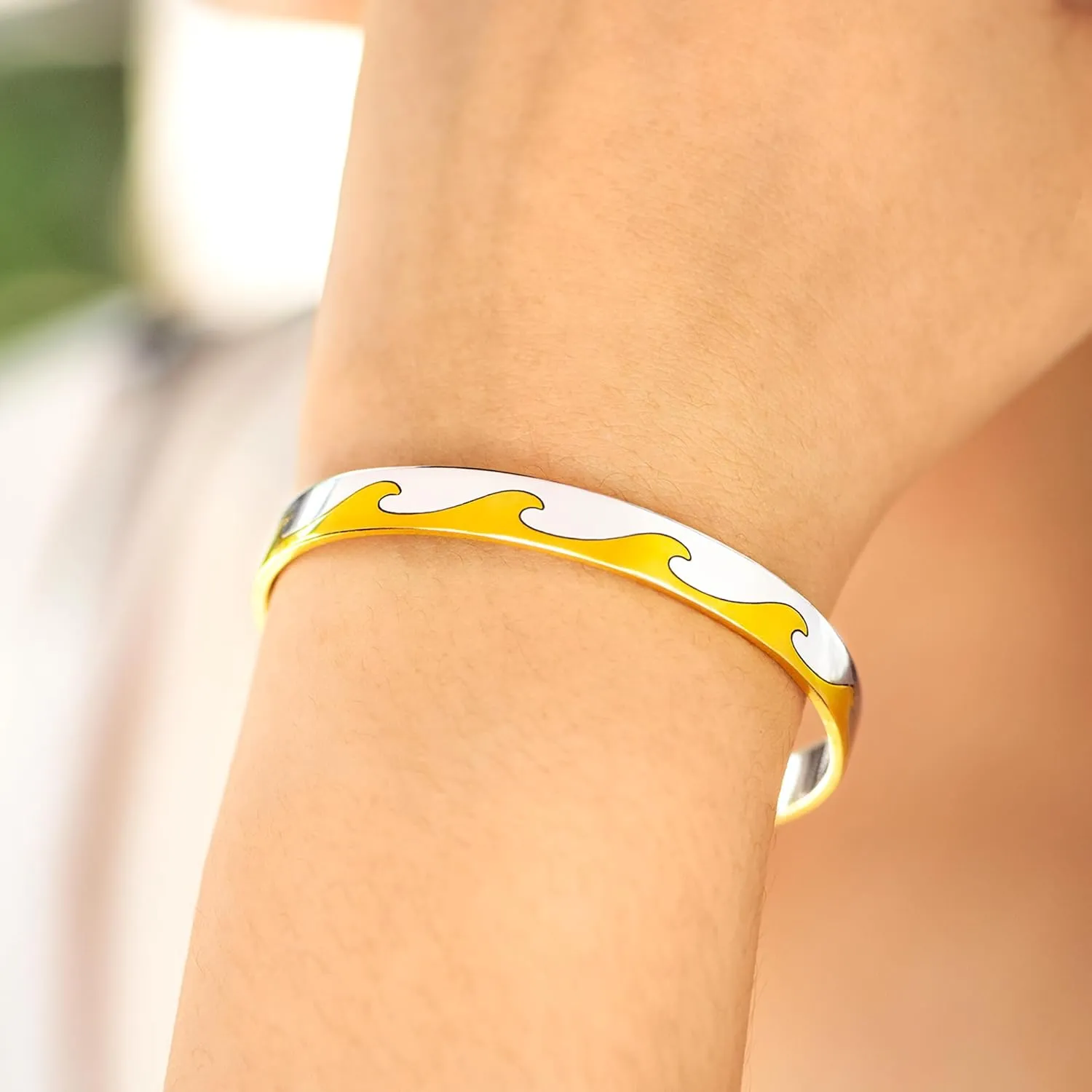 STORYJEWELLERY Inspirational Bracelets for Women, Wave Cuff Bangle, Mantra Bracelets, Motivational Gifts for Women, Chritstian Jewelry, Beach Jewelry