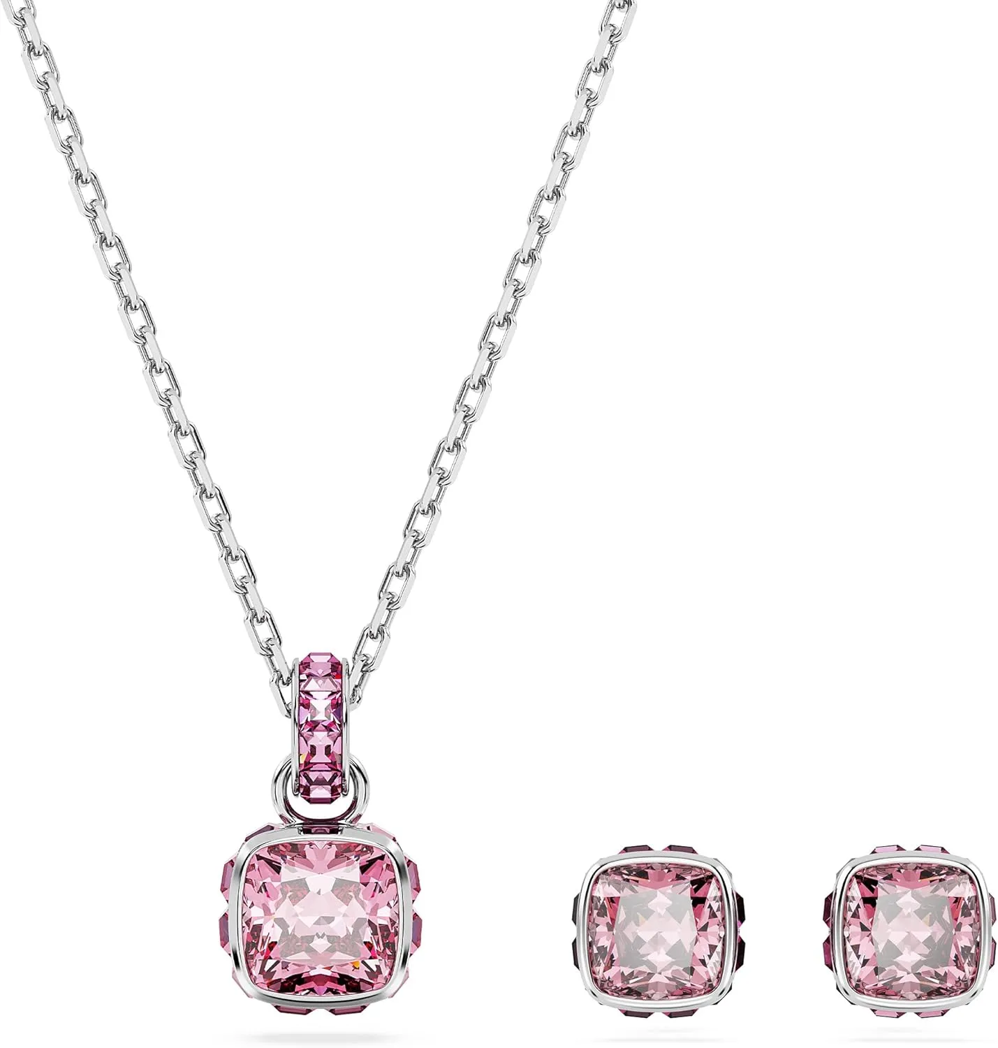 Swarovski Crystal Chroma Jewelry Collection, Heart Shaped Crystal, Latch Back Earring Closure, Lobster Claw Clasp Bracelet