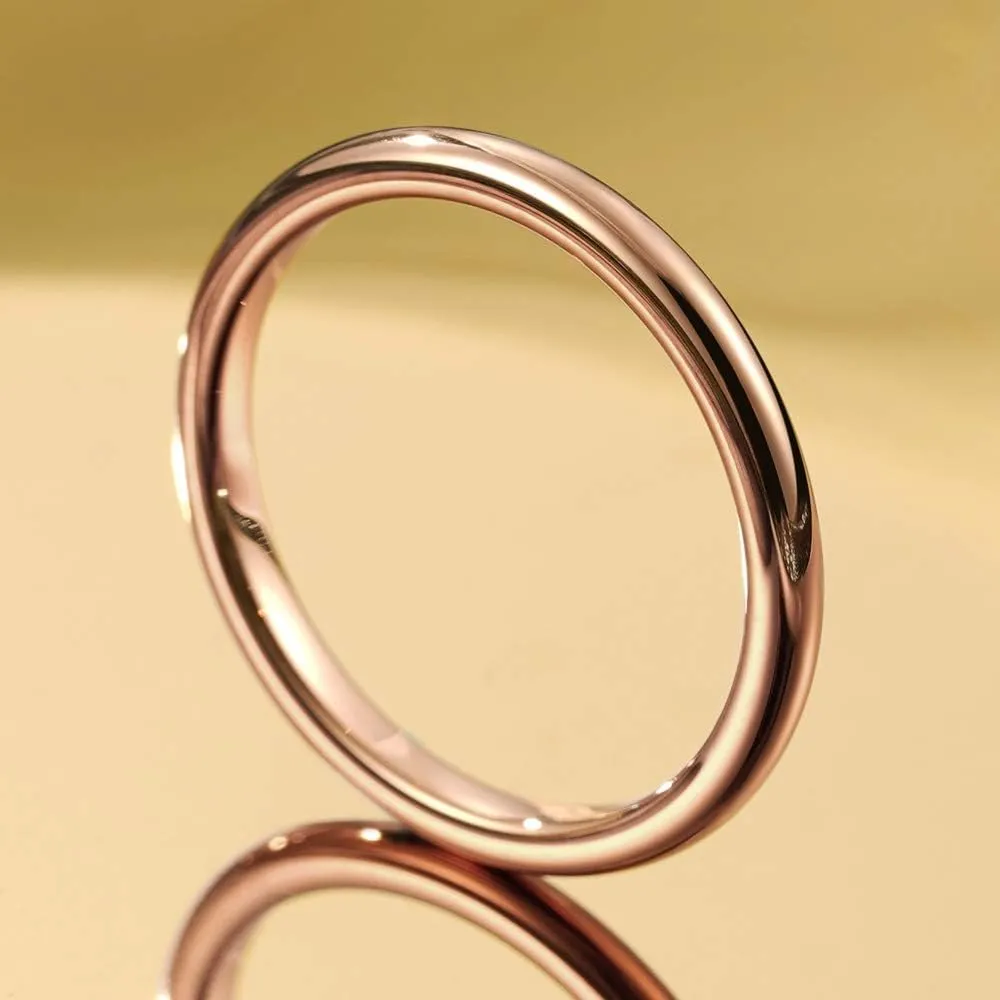 THREE KEYS JEWELRY 1mm 2mm 4mm 6mm 8mm Brushed Tungsten Titanium Wedding Promise Ring for Women Mens Plated Blue/Gold/Rose Gold/Rainbow/Custom Polished Band
