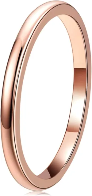 THREE KEYS JEWELRY 1mm 2mm 4mm 6mm 8mm Brushed Tungsten Titanium Wedding Promise Ring for Women Mens Plated Blue/Gold/Rose Gold/Rainbow/Custom Polished Band