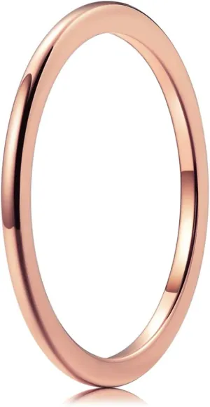 THREE KEYS JEWELRY 1mm 2mm 4mm 6mm 8mm Brushed Tungsten Titanium Wedding Promise Ring for Women Mens Plated Blue/Gold/Rose Gold/Rainbow/Custom Polished Band