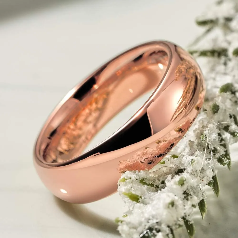 THREE KEYS JEWELRY 1mm 2mm 4mm 6mm 8mm Brushed Tungsten Titanium Wedding Promise Ring for Women Mens Plated Blue/Gold/Rose Gold/Rainbow/Custom Polished Band