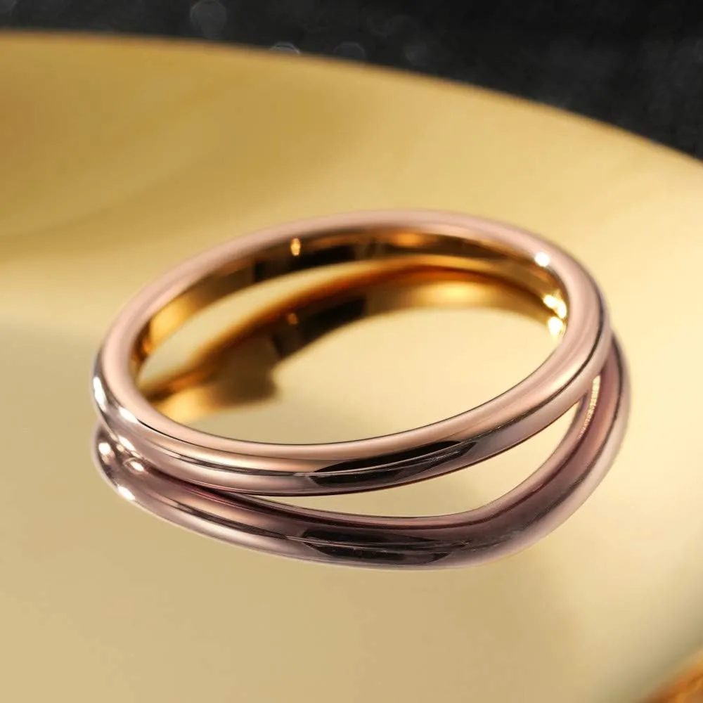 THREE KEYS JEWELRY 1mm 2mm 4mm 6mm 8mm Brushed Tungsten Titanium Wedding Promise Ring for Women Mens Plated Blue/Gold/Rose Gold/Rainbow/Custom Polished Band