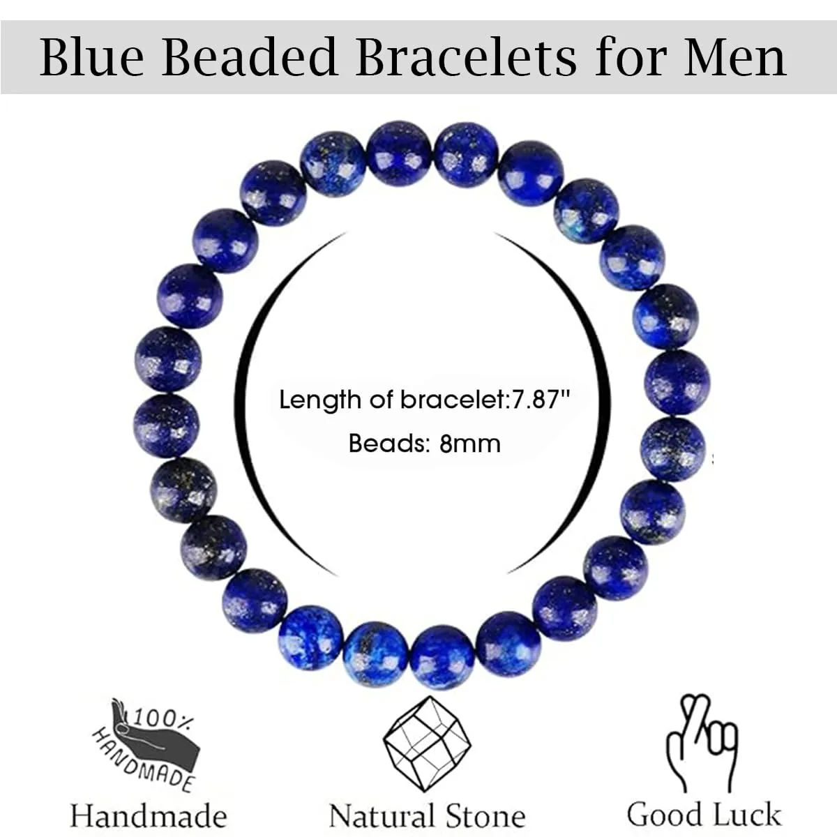 Tibetan Copper Bead Bracelet - Lapis Lazuli Bracelet - Friendship Bracelet String - Inspirational Bracelets - Handmade Healing Crystal Protection Energy - Buddhist Bracelets (Lapis Lazuli)