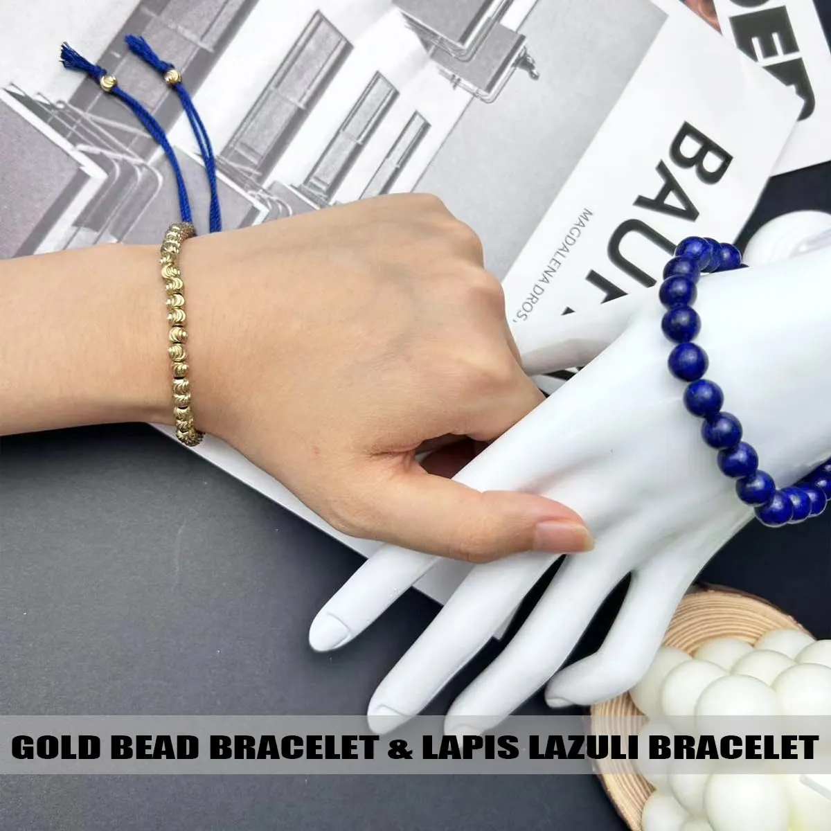 Tibetan Copper Bead Bracelet - Lapis Lazuli Bracelet - Friendship Bracelet String - Inspirational Bracelets - Handmade Healing Crystal Protection Energy - Buddhist Bracelets (Lapis Lazuli)