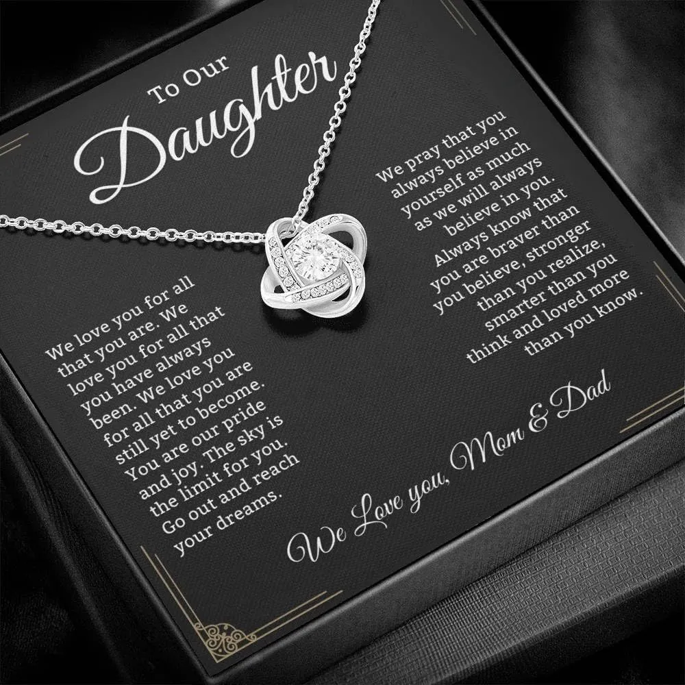 To My Badass Daughter Necklace - Birthday Gifts for Daughter from Dad, Mom - Meaningful Father-Daughter Jewelry with Inspirational Message Card - Perfect Graduation, Christmas Gift