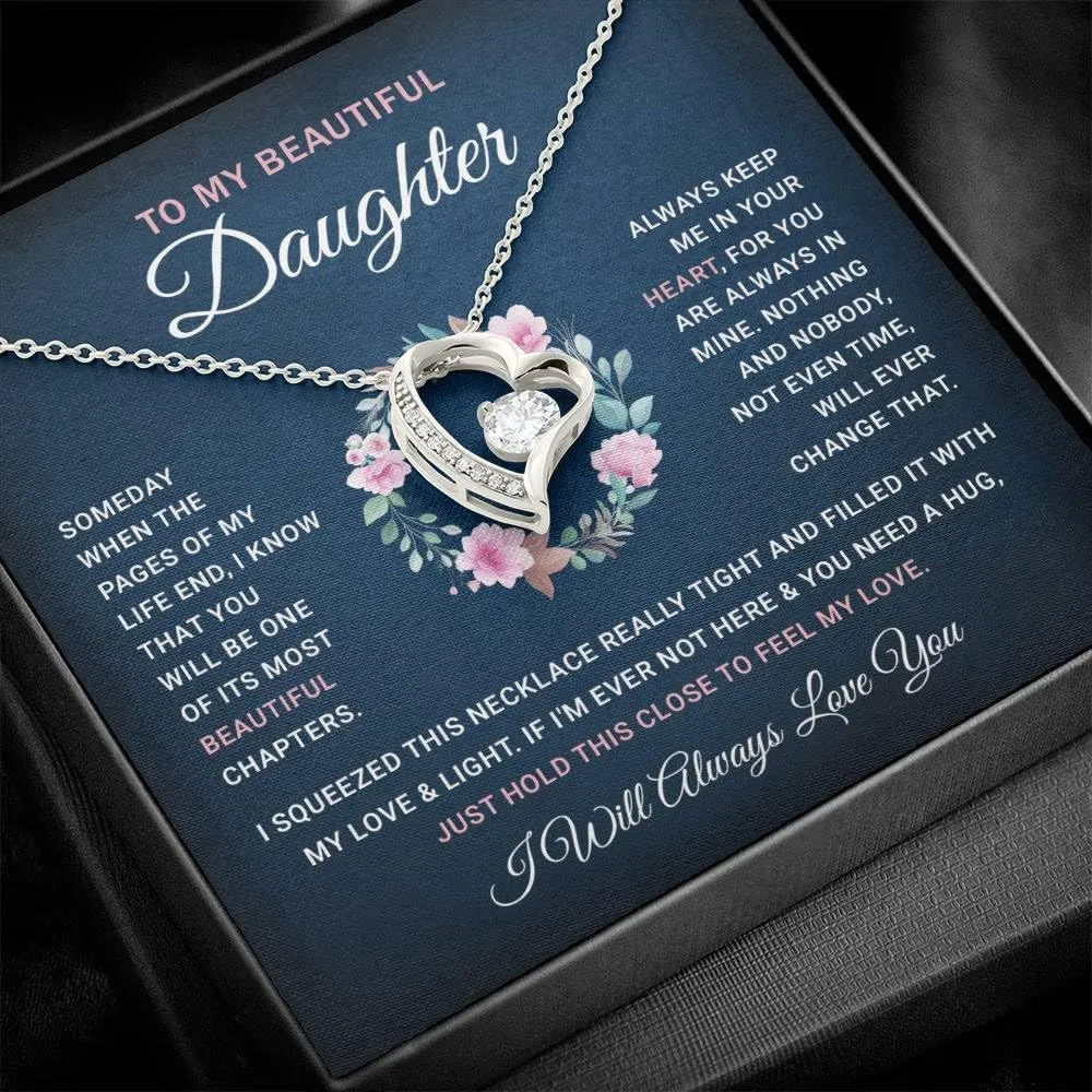 To My Badass Daughter Necklace - Birthday Gifts for Daughter from Dad, Mom - Meaningful Father-Daughter Jewelry with Inspirational Message Card - Perfect Graduation, Christmas Gift