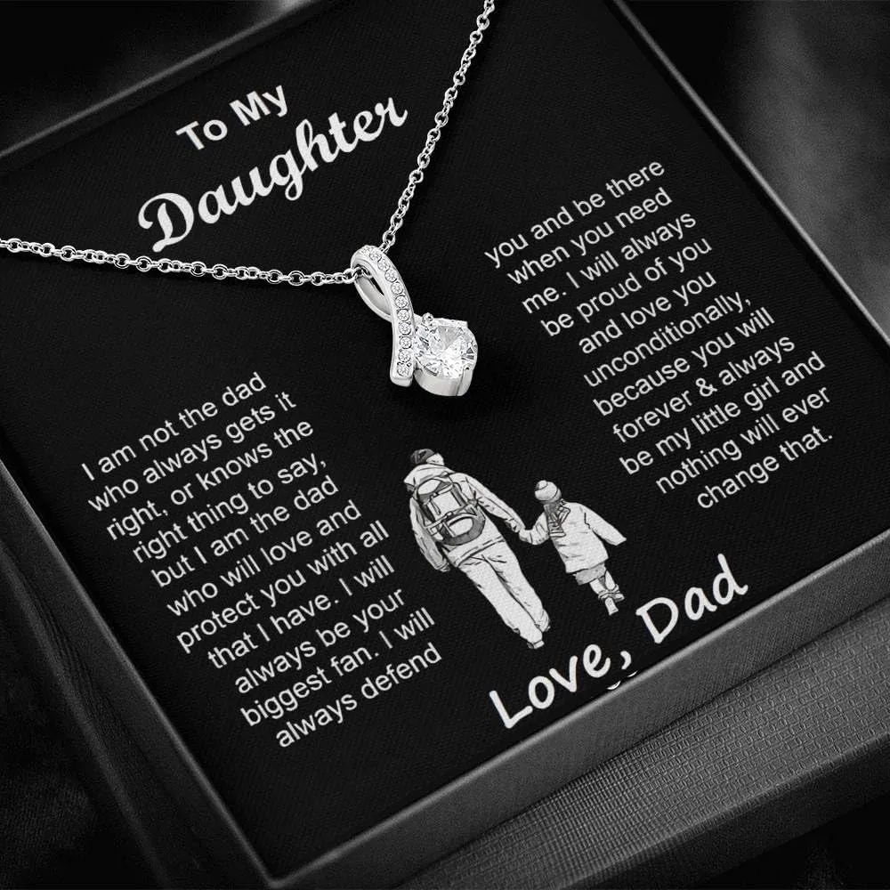 To My Badass Daughter Necklace - Birthday Gifts for Daughter from Dad, Mom - Meaningful Father-Daughter Jewelry with Inspirational Message Card - Perfect Graduation, Christmas Gift