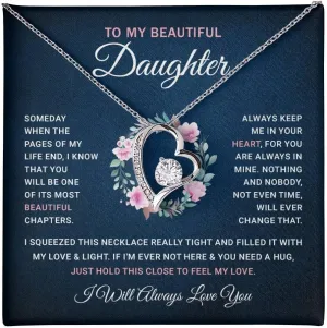 To My Badass Daughter Necklace - Birthday Gifts for Daughter from Dad, Mom - Meaningful Father-Daughter Jewelry with Inspirational Message Card - Perfect Graduation, Christmas Gift