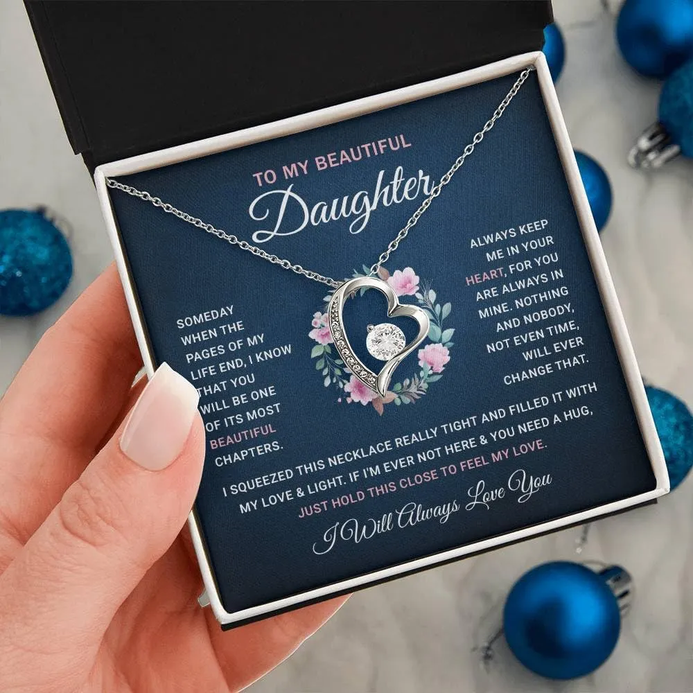 To My Badass Daughter Necklace - Birthday Gifts for Daughter from Dad, Mom - Meaningful Father-Daughter Jewelry with Inspirational Message Card - Perfect Graduation, Christmas Gift
