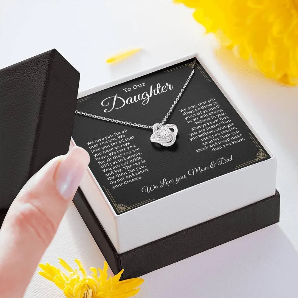 To My Badass Daughter Necklace - Birthday Gifts for Daughter from Dad, Mom - Meaningful Father-Daughter Jewelry with Inspirational Message Card - Perfect Graduation, Christmas Gift