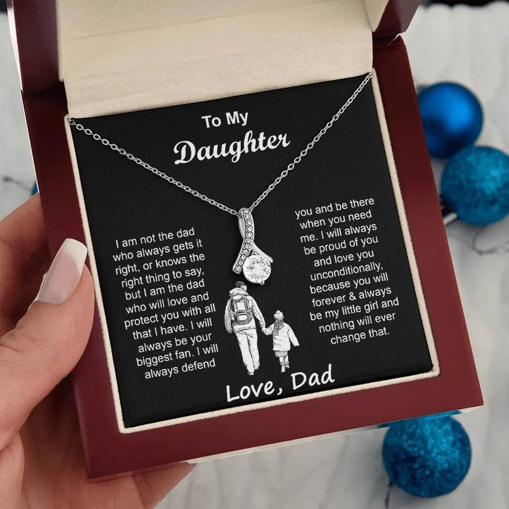 To My Badass Daughter Necklace - Birthday Gifts for Daughter from Dad, Mom - Meaningful Father-Daughter Jewelry with Inspirational Message Card - Perfect Graduation, Christmas Gift