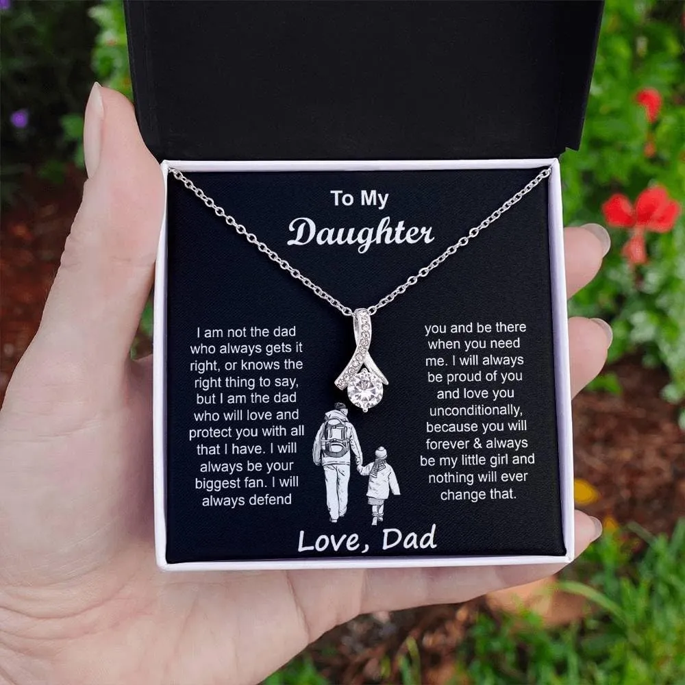 To My Badass Daughter Necklace - Birthday Gifts for Daughter from Dad, Mom - Meaningful Father-Daughter Jewelry with Inspirational Message Card - Perfect Graduation, Christmas Gift