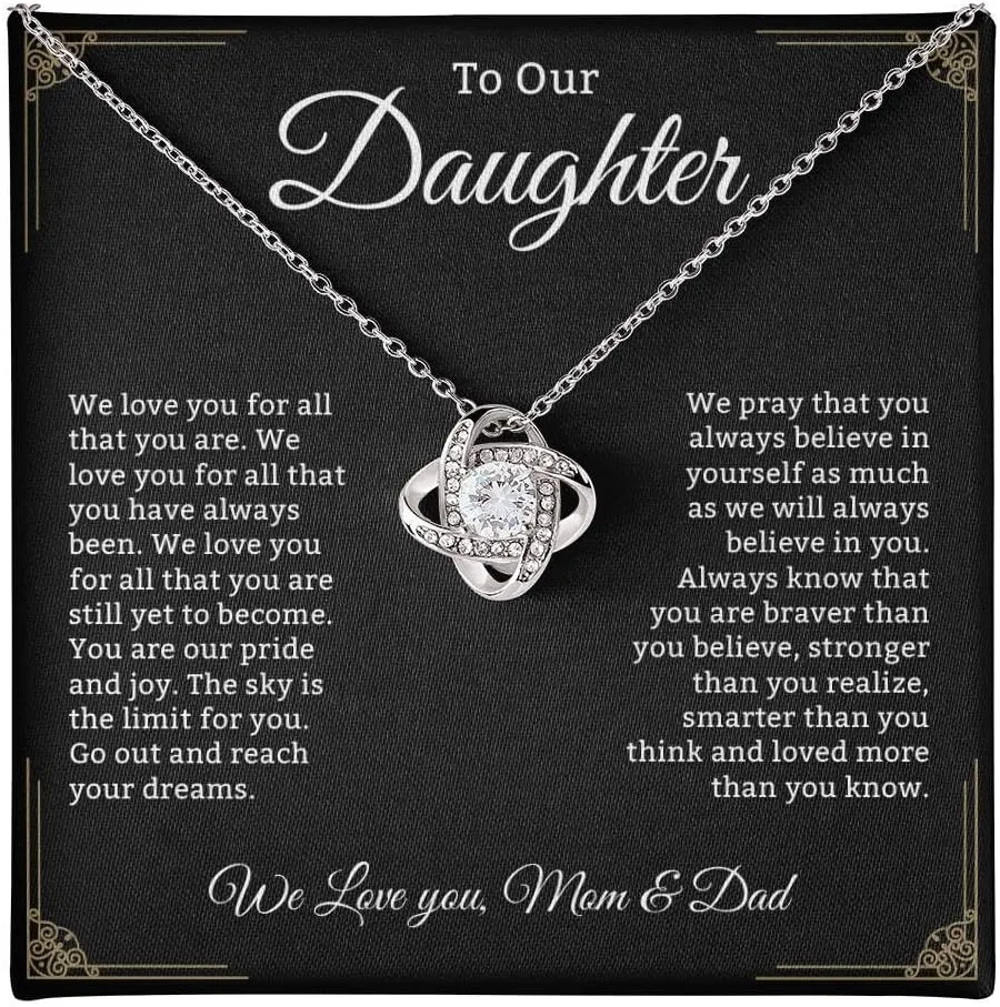 To My Badass Daughter Necklace - Birthday Gifts for Daughter from Dad, Mom - Meaningful Father-Daughter Jewelry with Inspirational Message Card - Perfect Graduation, Christmas Gift