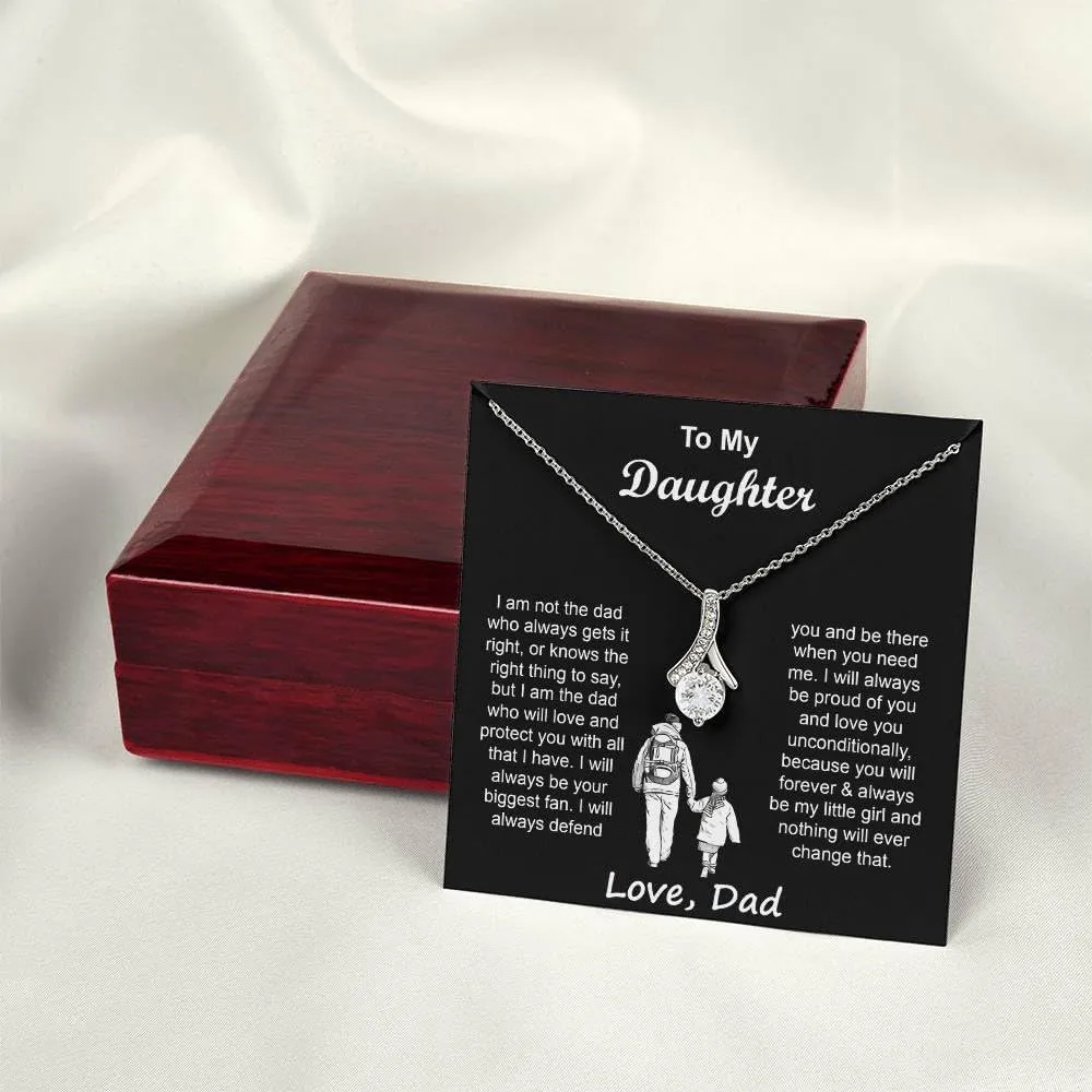 To My Badass Daughter Necklace - Birthday Gifts for Daughter from Dad, Mom - Meaningful Father-Daughter Jewelry with Inspirational Message Card - Perfect Graduation, Christmas Gift