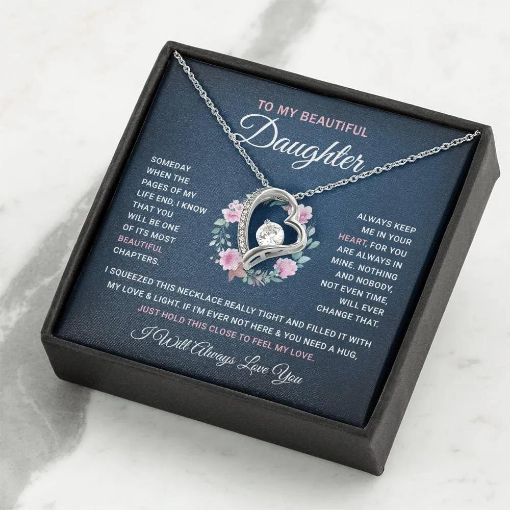 To My Badass Daughter Necklace - Birthday Gifts for Daughter from Dad, Mom - Meaningful Father-Daughter Jewelry with Inspirational Message Card - Perfect Graduation, Christmas Gift