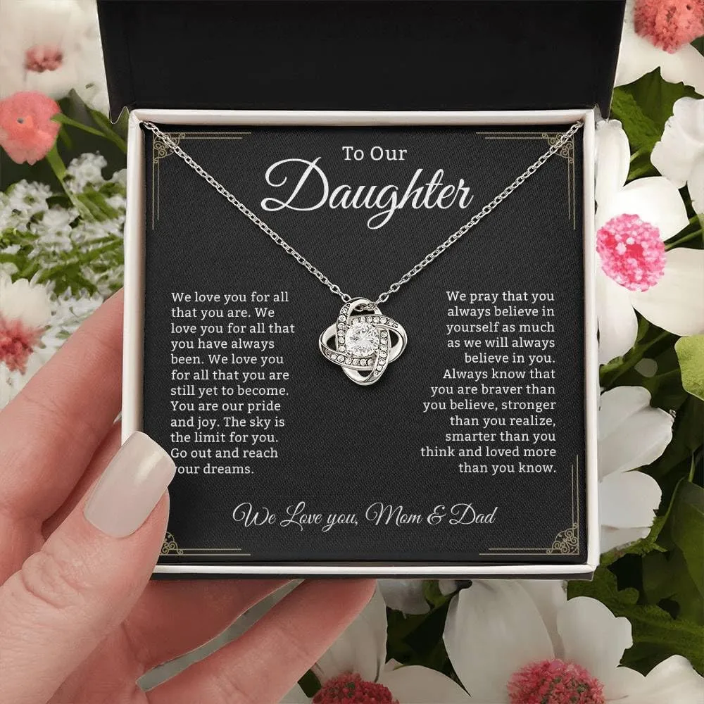 To My Badass Daughter Necklace - Birthday Gifts for Daughter from Dad, Mom - Meaningful Father-Daughter Jewelry with Inspirational Message Card - Perfect Graduation, Christmas Gift