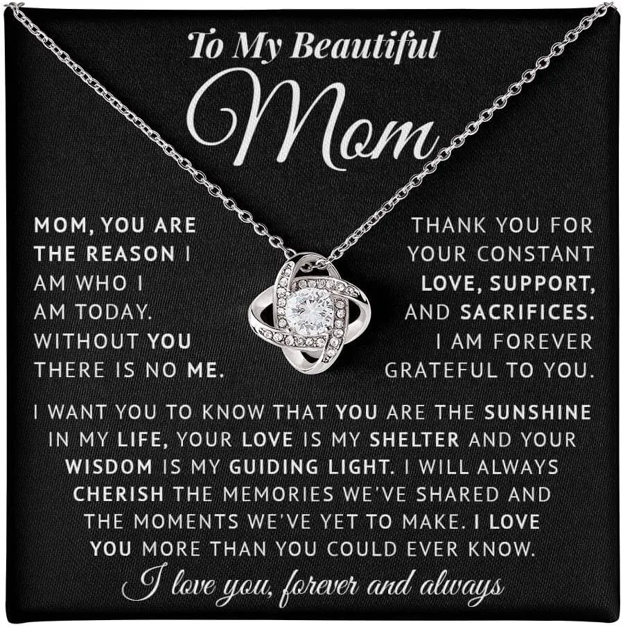 To My Mom Necklace Gifts Meaningful Gift to Mom from Son Without You There Is No Me  I Love You Necklace, Sentimental Mother's Day Gift for Mom from Son, Unique Moms Birthday Gift Ideas