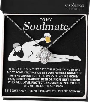 To My Soulmate Necklace For Women, Funny Gifts For Girlfriend, Personalized Christmas Presents For Girlfriend, Best Birthday Meaningful Gift Ideas For Wife, Women Romantic Jewelry For Her Anniversary