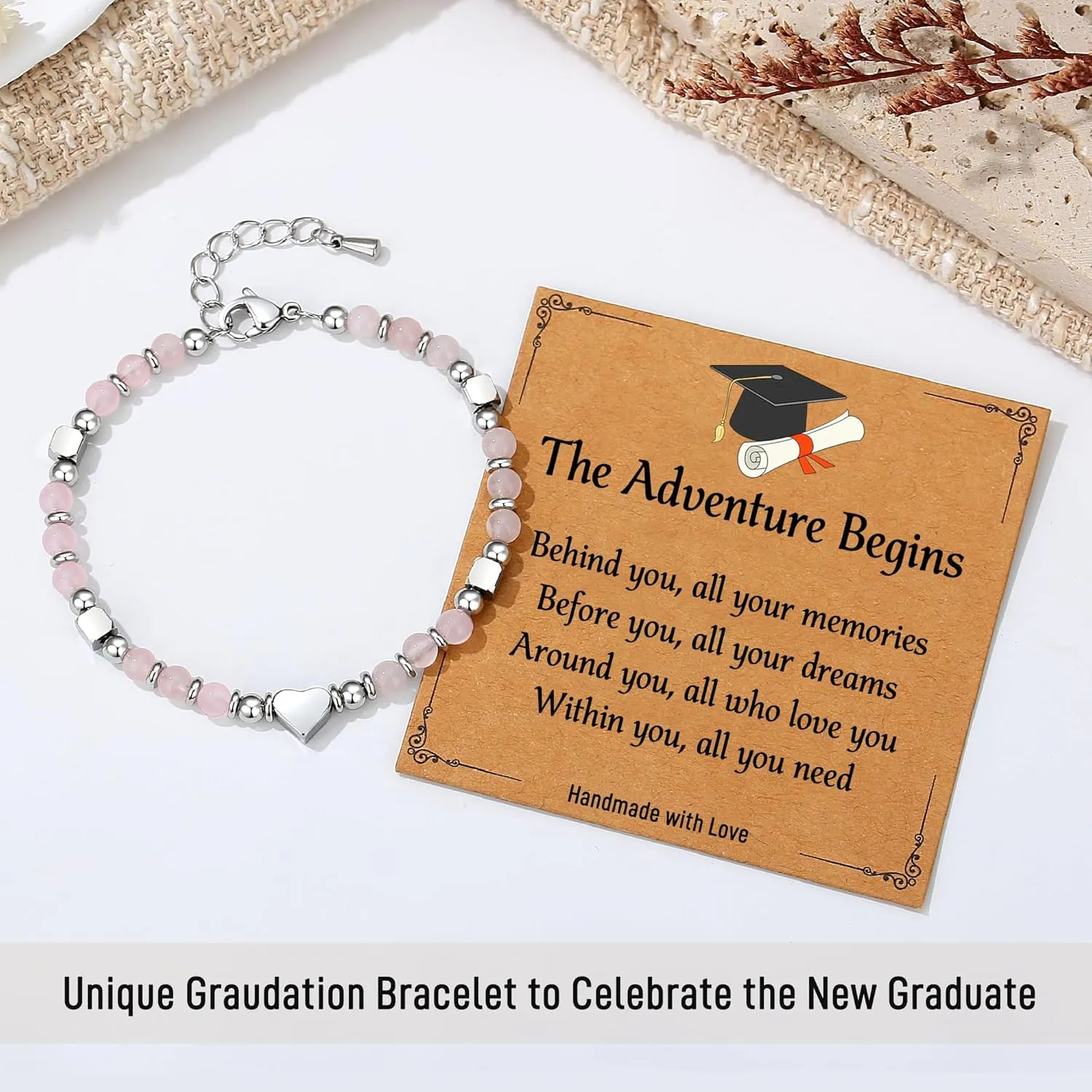 TONY & SANDY 2025 Graduation Gifts for Her, Graduation Bracelets for Women Girls Middle High School College Graduates, With Graduation Cap Box and Meaningful Cards