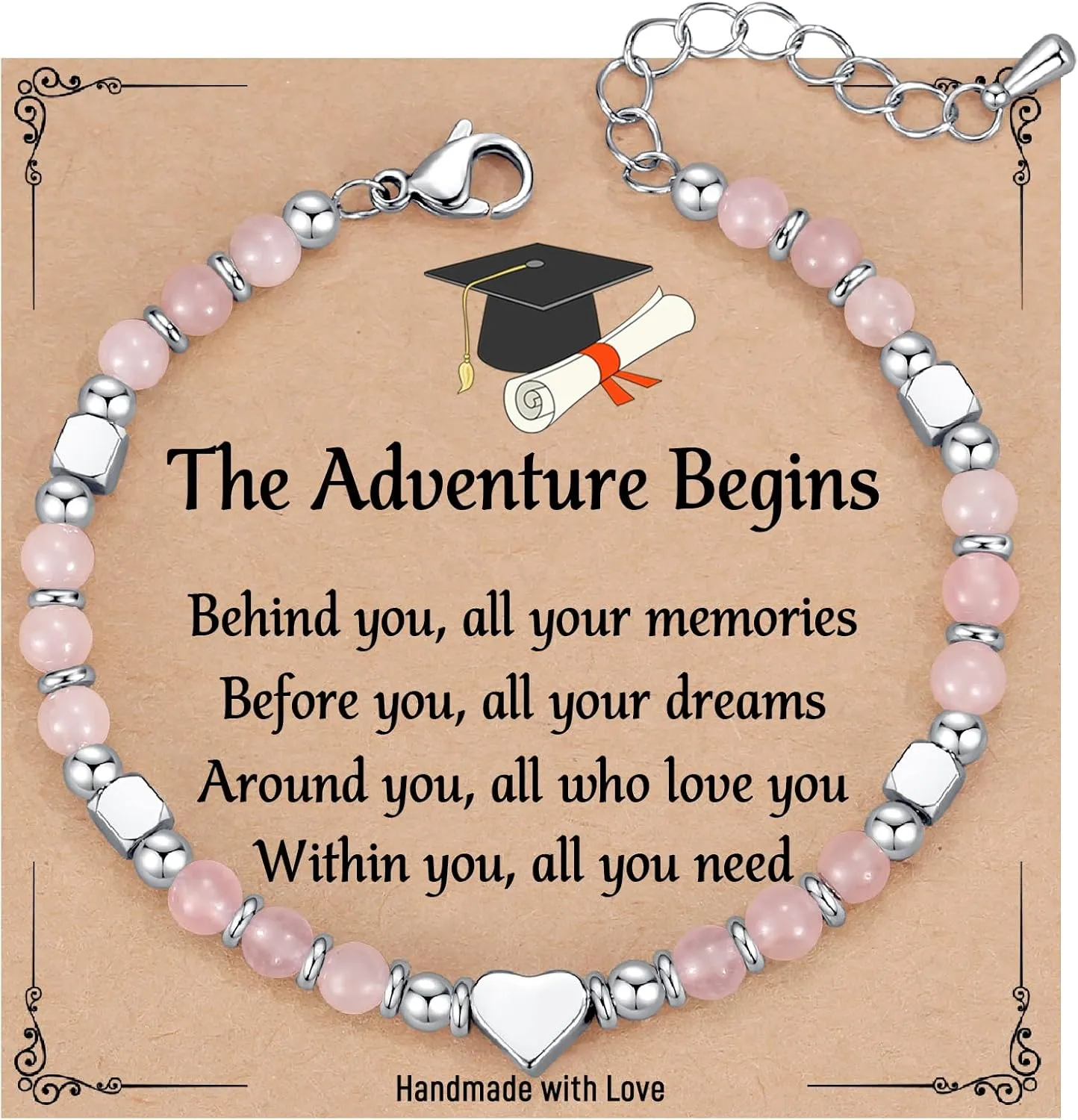 TONY & SANDY 2025 Graduation Gifts for Her, Graduation Bracelets for Women Girls Middle High School College Graduates, With Graduation Cap Box and Meaningful Cards