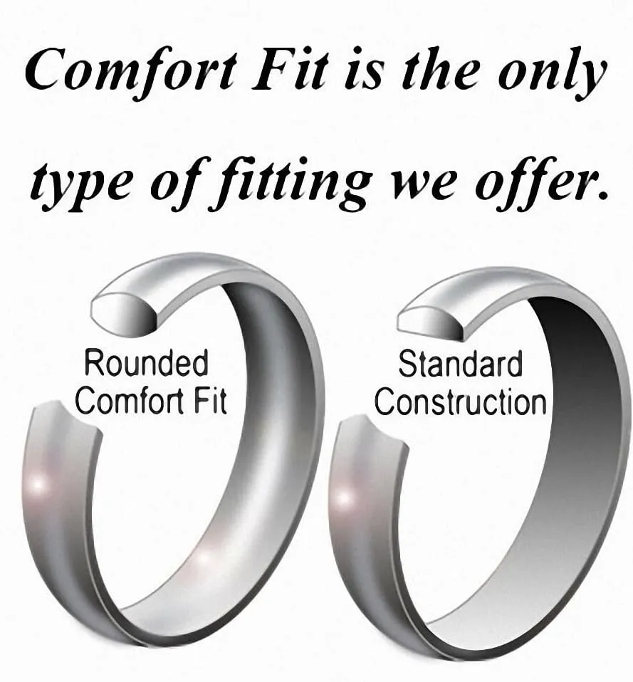 Tungsten Wedding Band Ring 6mm Men Women Blue Black Brushed Polished Couple Ring With Jewelry Box