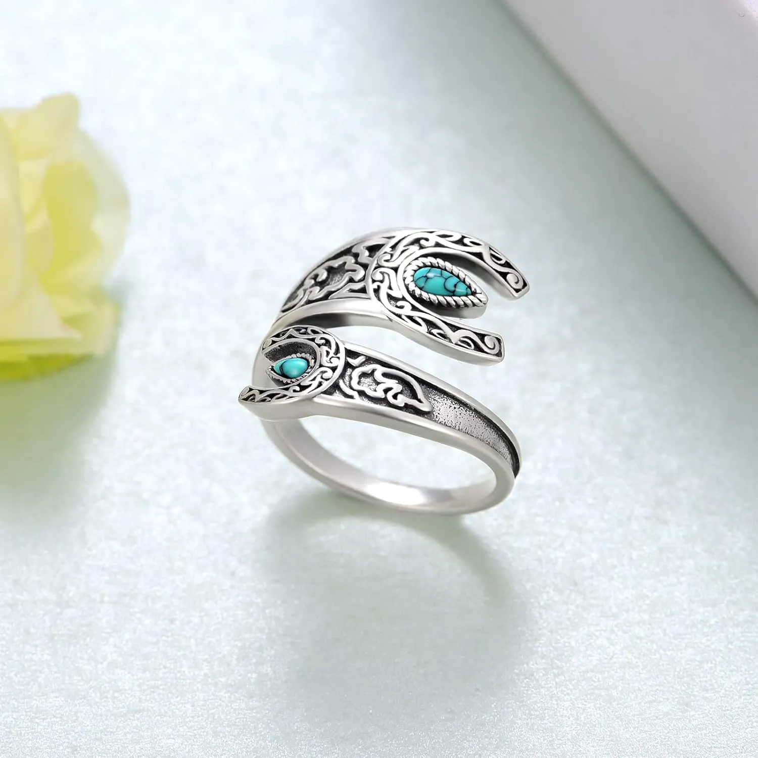 Turquoise Ring 925 Sterling Silver Turquoise Thumb Ring Western Jewelry for Women