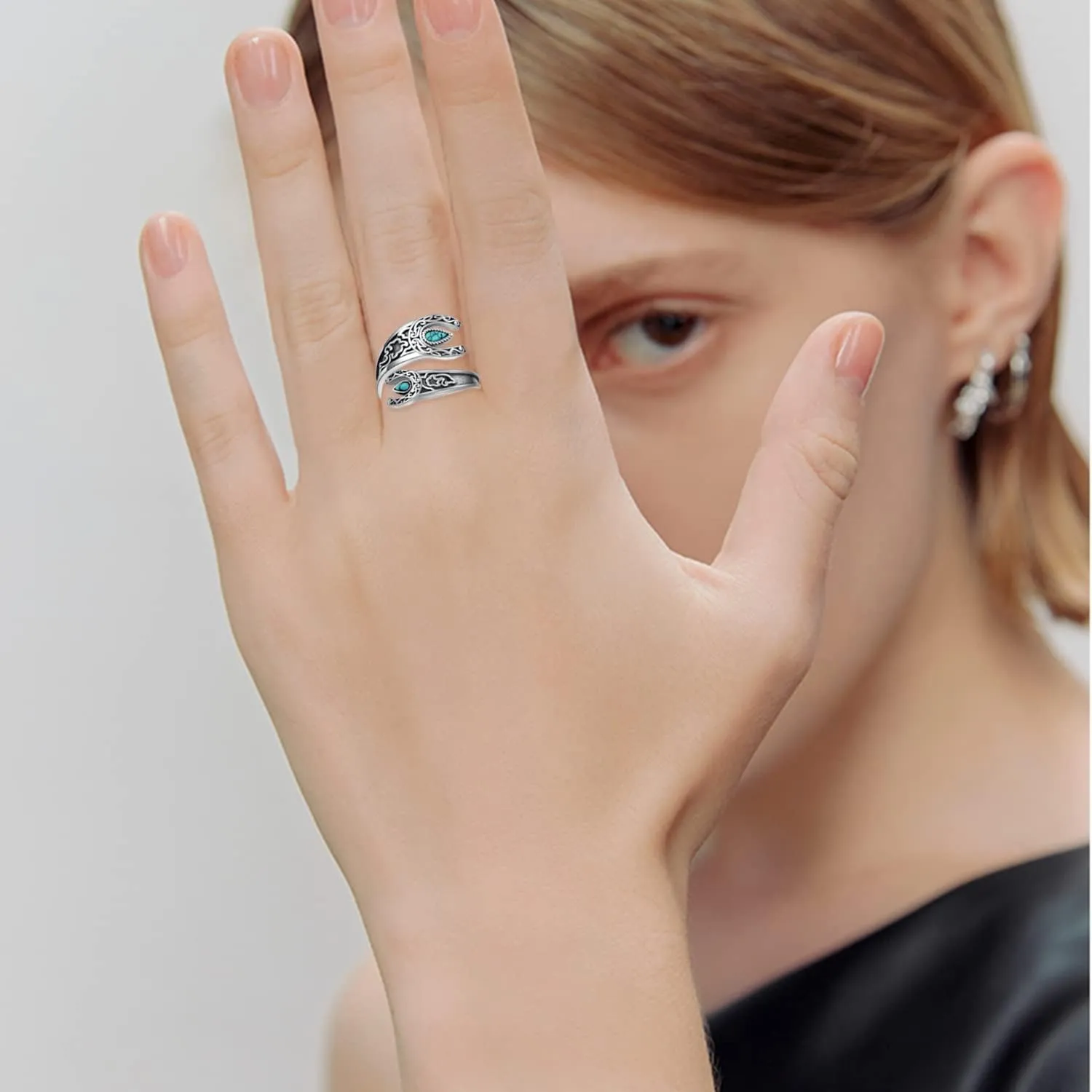 Turquoise Ring 925 Sterling Silver Turquoise Thumb Ring Western Jewelry for Women