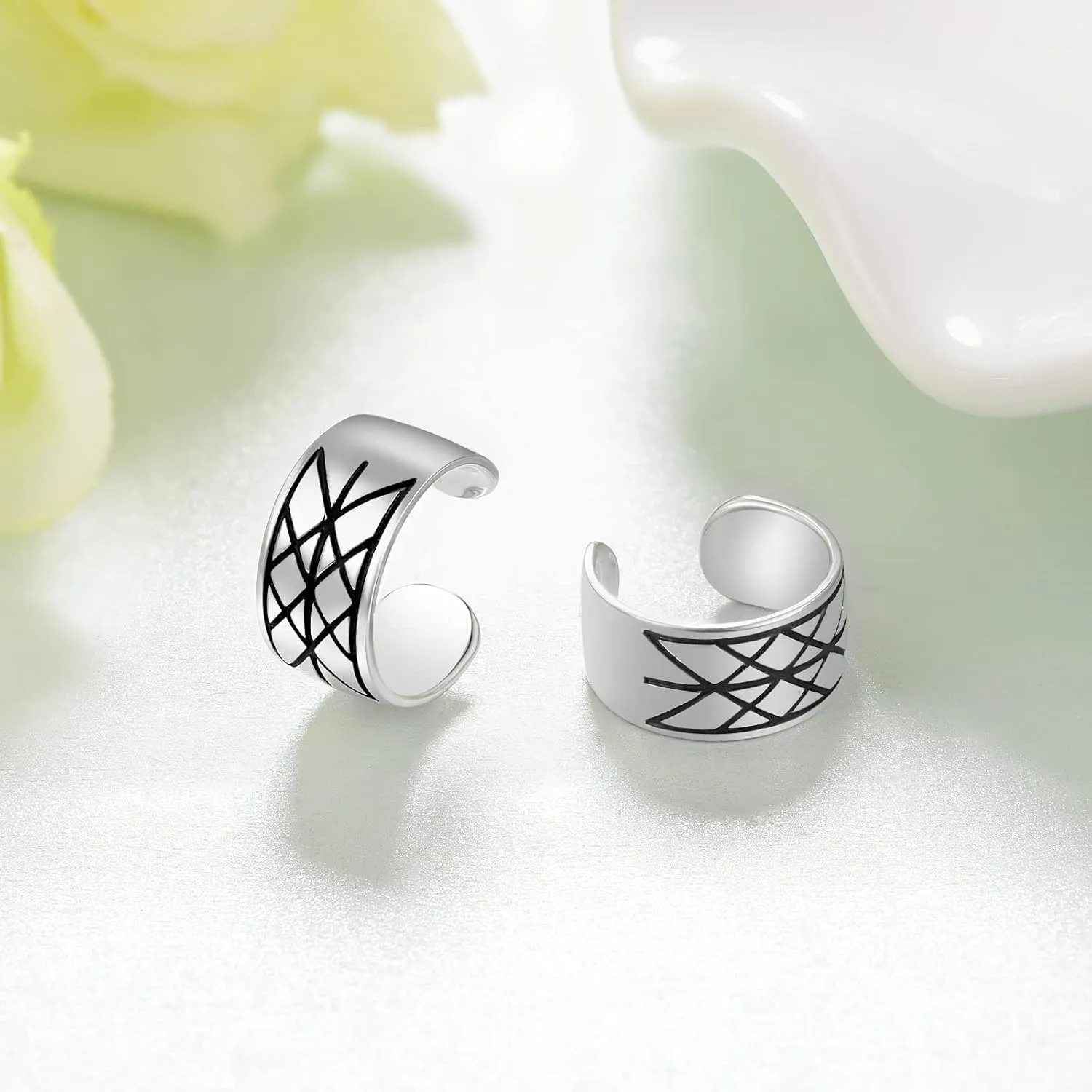 Viking Hoop Earrings and Norse Viking Ear Cuff 925 Sterling Silver Viking Earrings for Men Women