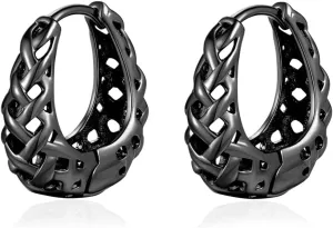 Vintage Chunky Hoop Earrings for Women Fashion Thick Hollow Out Hoops Hip Hop Punk Earring Style Goth Streetwear Charms Dangle Hoops Jewelry