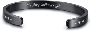 VNOX My Story isn't over yet Inspirational Message Bracelets Motivational Quotes Bangle Bracelets,Inspirational Jewelry Motivational Gift Birthday Gift(Inner Engraved)