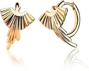 WEARON 14K Gold Plated Huggie Earrings for Women Personality Simplicity Twisted Chain Hoop Earrings Hypoallergenic Designer Ear Rings Fashion Jewelry Hollow Out Earrings (Phoenix)