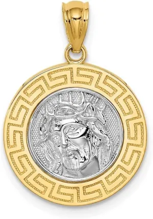 Whimsical Charms Collection Enchanted Elegance Charms Collection 14K Two-tone Gold Jesus Medal Pendant For Womens 1.47g Design-XZX888-41823