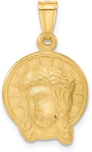 Whimsical Charms Collection Enchanted Elegance Charms Collection 14k Yellow Gold Satin Jesus Medal Pendant For Womens 1.53g Design-XZX888-41834