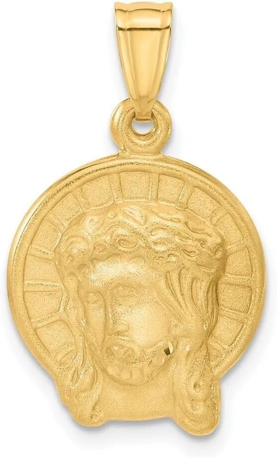 Whimsical Charms Collection Enchanted Elegance Charms Collection 14k Yellow Gold Satin Jesus Medal Pendant For Womens 1.53g Design-XZX888-41834