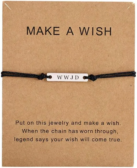 WWJD Bracelet for Men Women,Stainless Steel Adjusted Cord What Would Jesus Do Bracelets Religious Christian Meaningful Inspirational Jewelry Gifts for Valentine's day,Baptism Gift