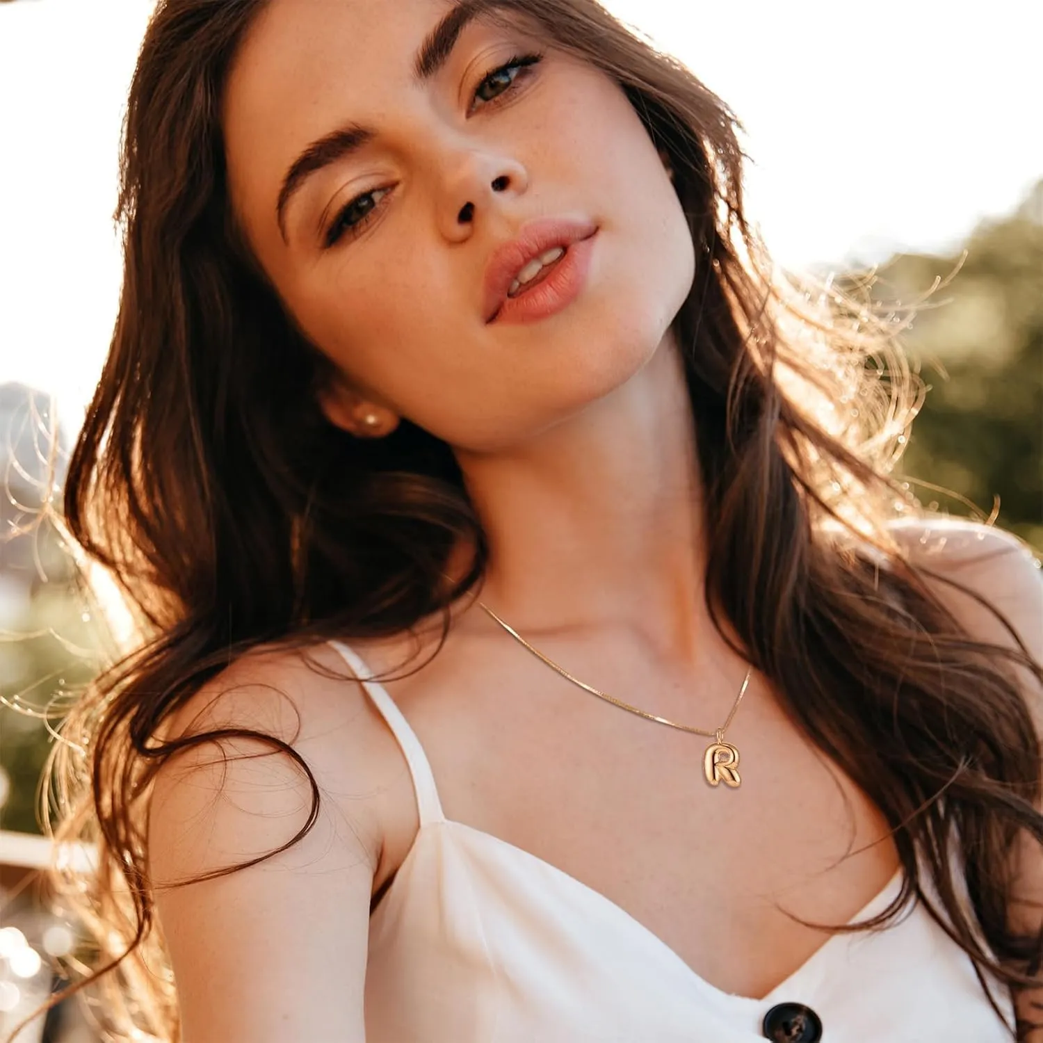 YANCHUN Gold Initial Necklaces for Women Dainty Gold Letter Necklace Trendy Alphabet Name Pendant Necklace Gold Jewelry Gifts