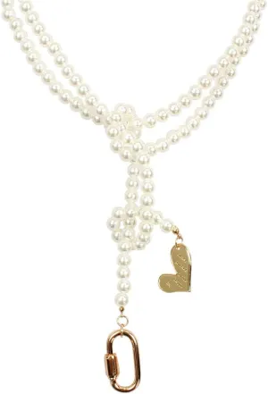 YAZILIND Imitation Pearl Clavicle Chain Necklace Lock Love Heart Pendant Necklaces Female Wedding Party Jewelry