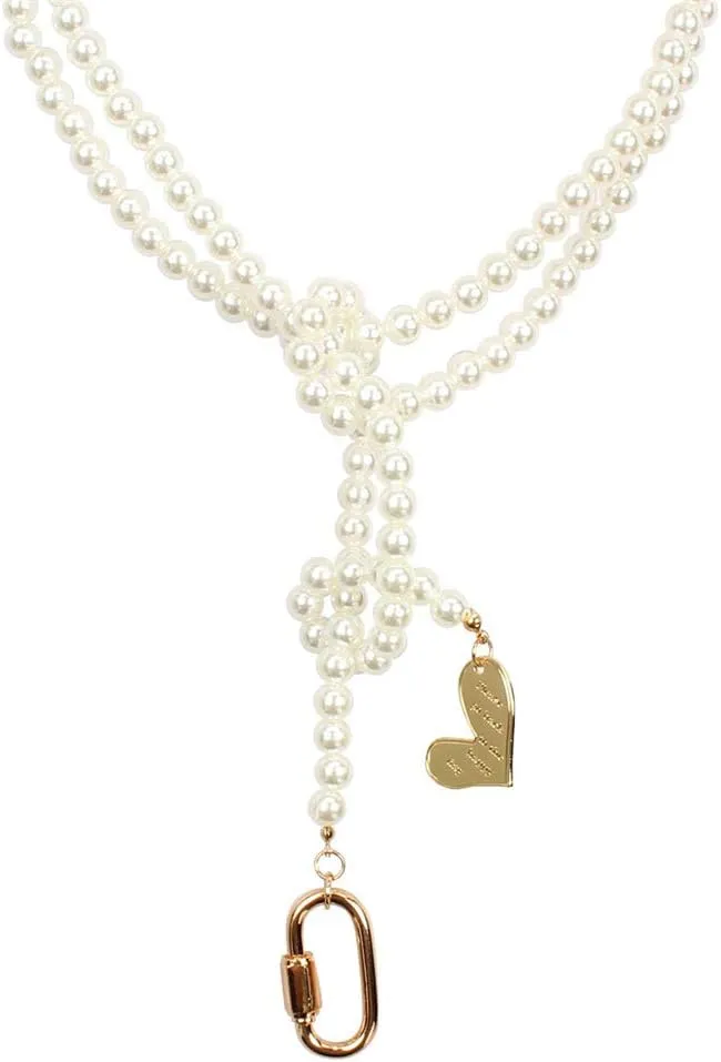 YAZILIND Imitation Pearl Clavicle Chain Necklace Lock Love Heart Pendant Necklaces Female Wedding Party Jewelry